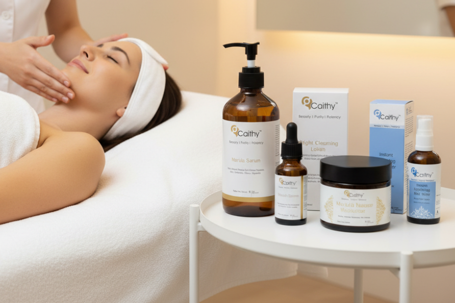 Caithy Spa Scene with 4 Products